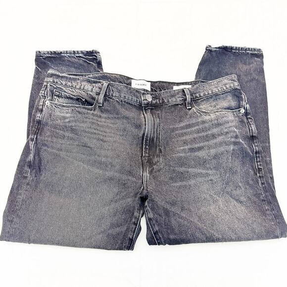 Frame Le Garçon Crop Wilkinson Destruct Charcial Denjm Jeans Size 32 - Picture 4 of 8